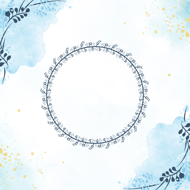 Blue and Yellow Watercolor Illustrated Profile Facebook Profile Picture